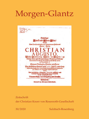 cover image of Morgen-Glantz 30 (2020)
